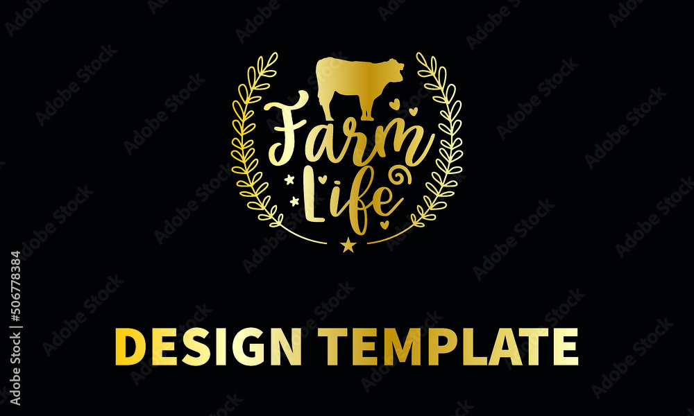 farm life vector monogram abstract logo template farm life vector monogram abstract logo template