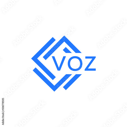 VOZ technology letter logo design on white  background. VOZ creative initials technology letter logo concept. VOZ technology letter design.
 photo