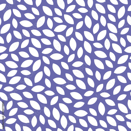 White petals with very peri color background. Seamless pattern with petals.