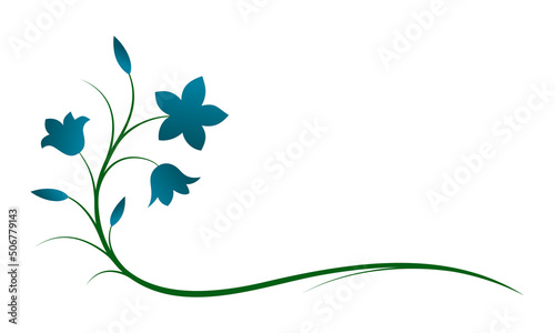 A symbol of a blue stylized garden flowers.