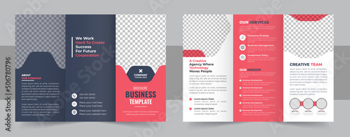 Corporate business trifold brochure template, Creative and Professional tri fold brochure vector design, Brochure leaflet design tri-fold vector template.