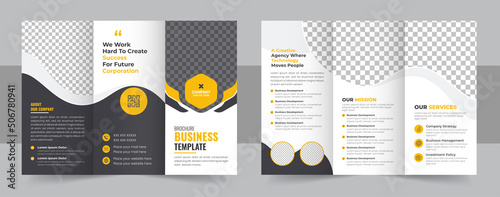 Corporate business trifold brochure template, Creative and modern trifold business brochure template