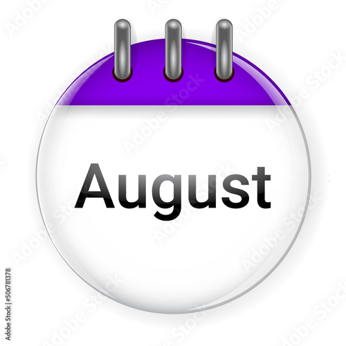 circle 3d calendar august icon