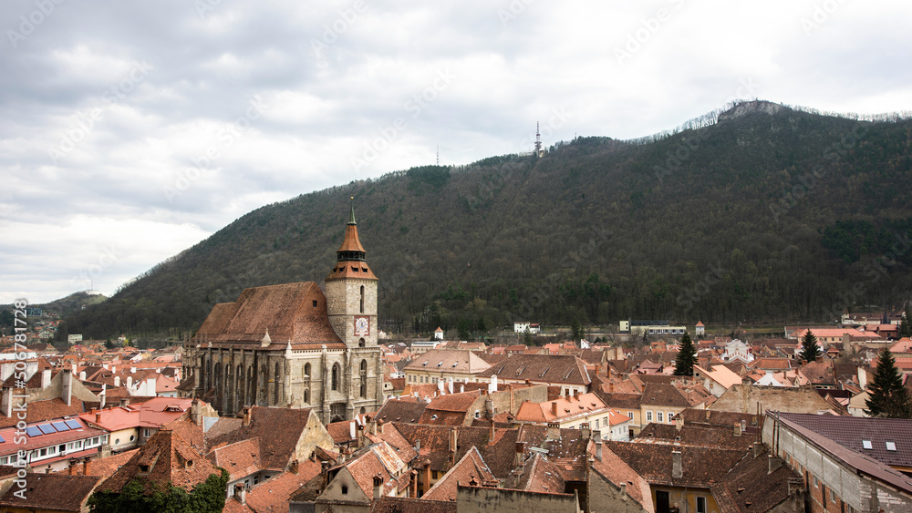 View of the old Brasov centre, Romania