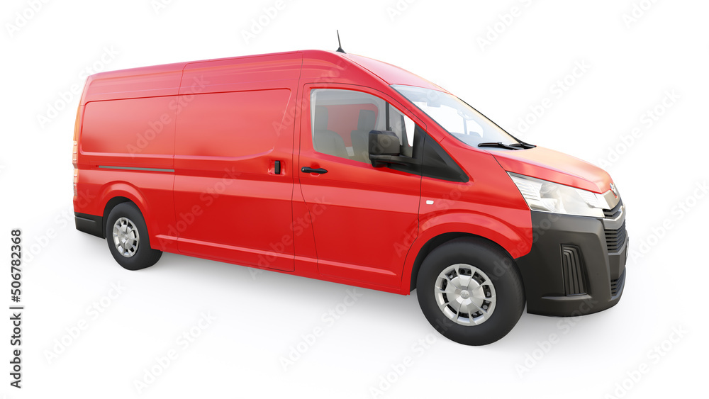 Tokyo, Japan. April 12, 2022: Toyota Hiace. Red commercial van for ...