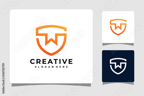 Letter W Shield Logo Template Design Inspiration