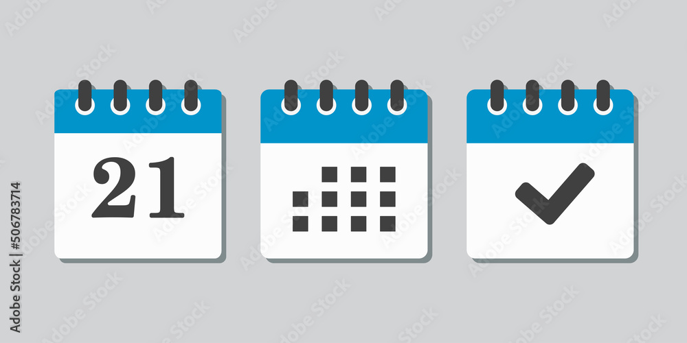 Vector icon page calendar number 21, genda, done