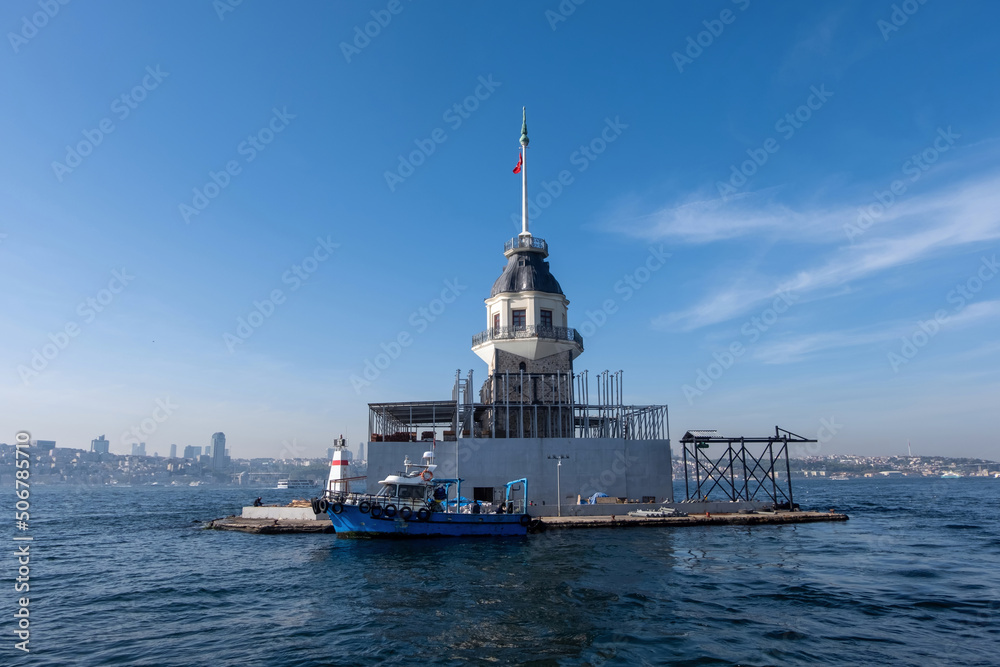 Central turkish Lighthouse between Istanbul and the Burgaz Island- Maiden's Tower
