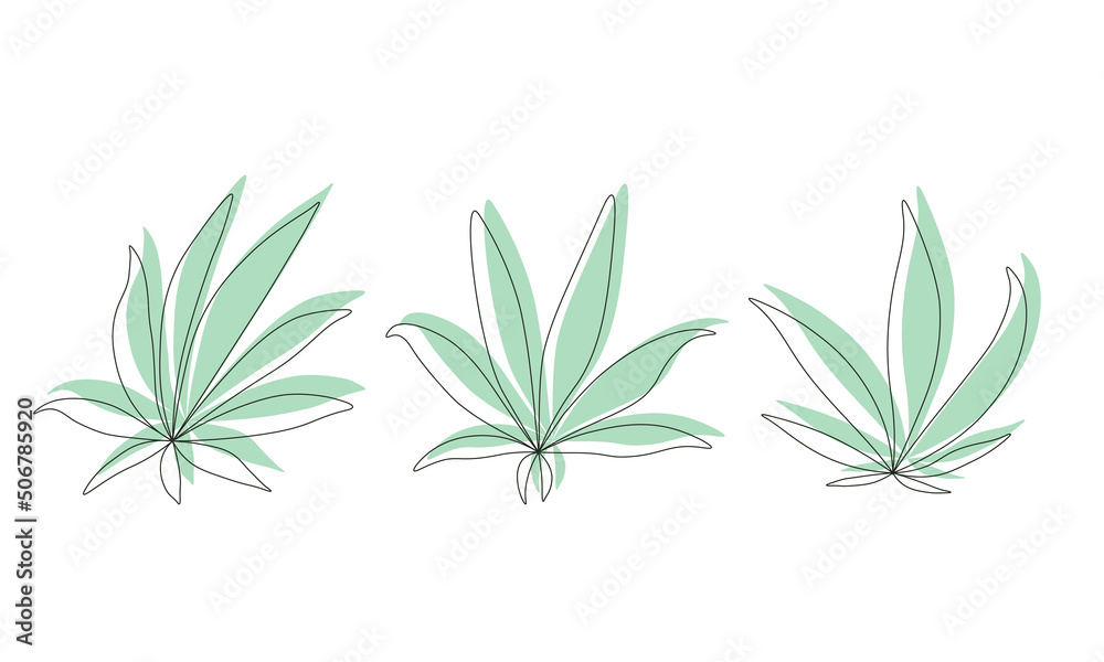 Fototapeta premium Set of Cannabis leaf sign logo.