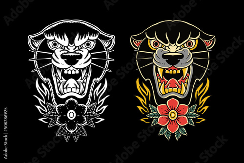 tiger with fire illustration