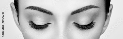 Fotografia Female Eye with Extreme Long False Eyelashes