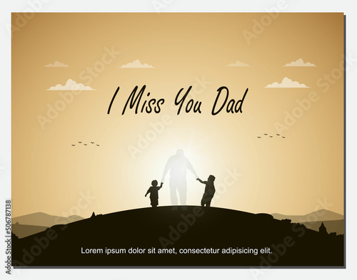 happy father's day design in heaven on gold background