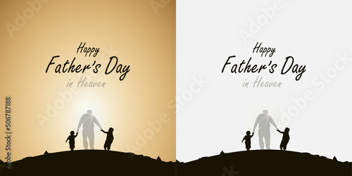 happy father's day design in heaven with 2 alternative color
