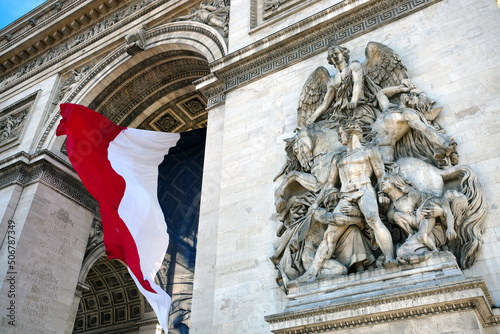 Arc de Triomphe with French Flag