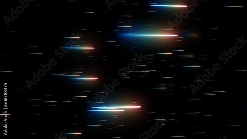 Space travel with warp speed, hyper space or faster than light background effect. Stars seen sideways - 3D illustration photo