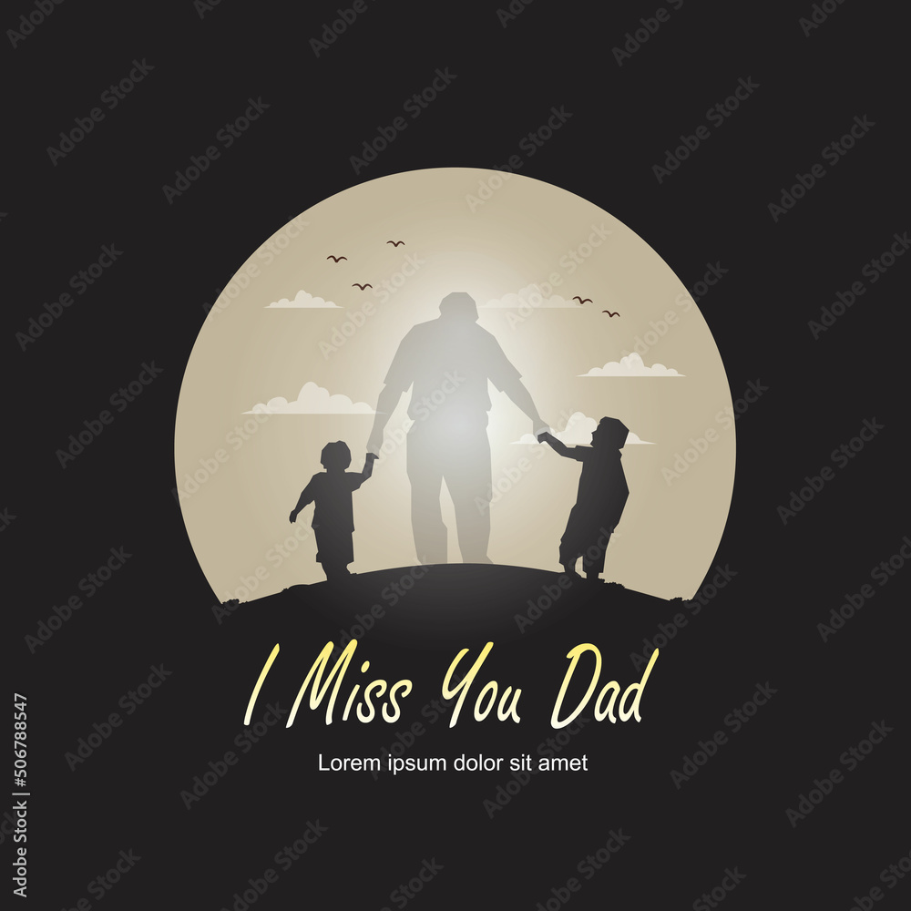 illustration design i miss you dad in heaven in a circle Stock ...