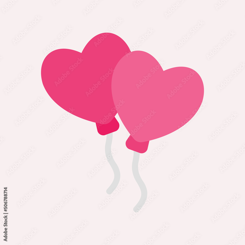 Love balloon icon in flat style, use for website mobile app presentation