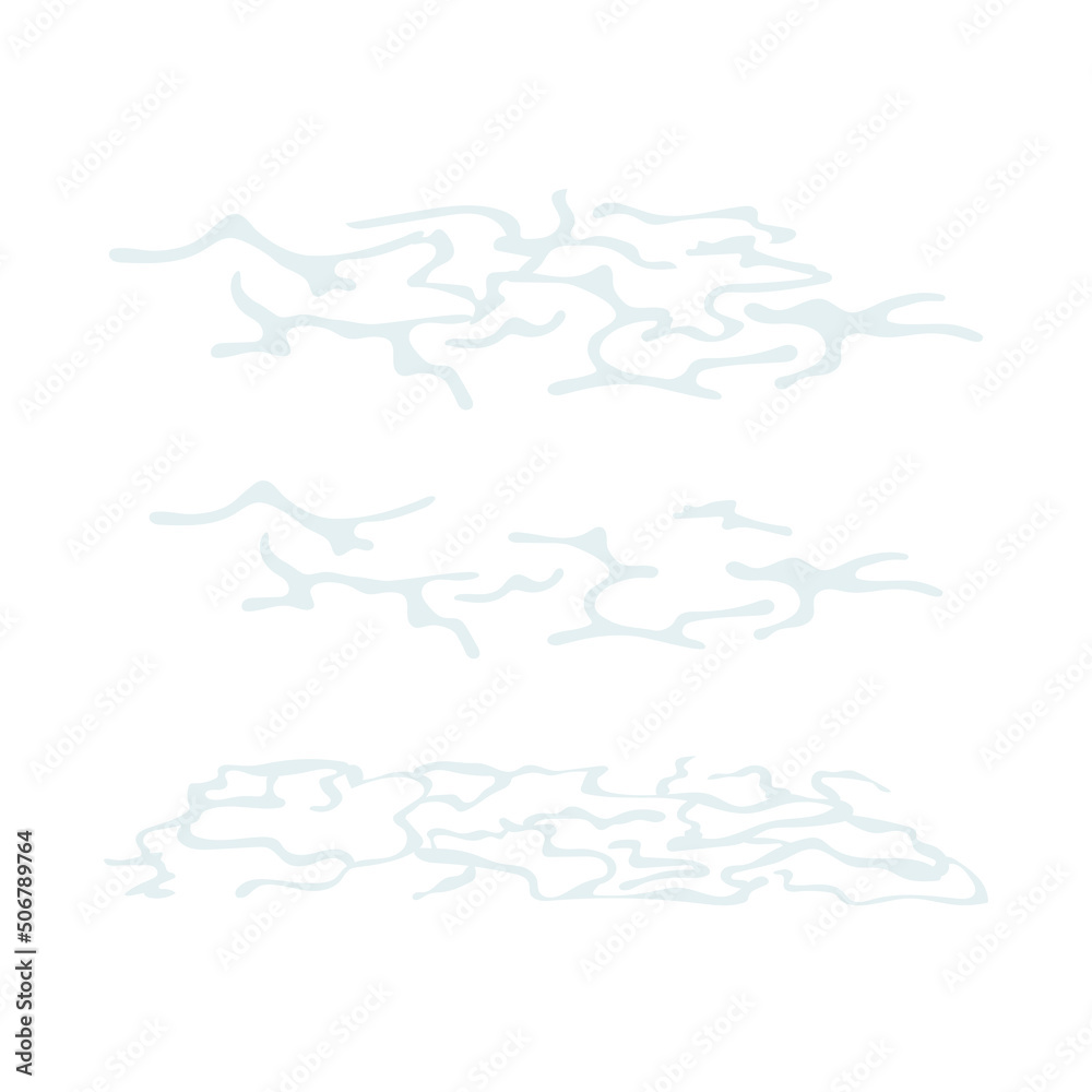 Water surface texture set. Vector isolated elements. Abstract hand drawn shapes Water surface texture set. Vector isolated elements. Abstract hand drawn shapes