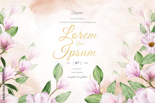 Elegant Magnolia Arrangement Flower Wedding Background Design