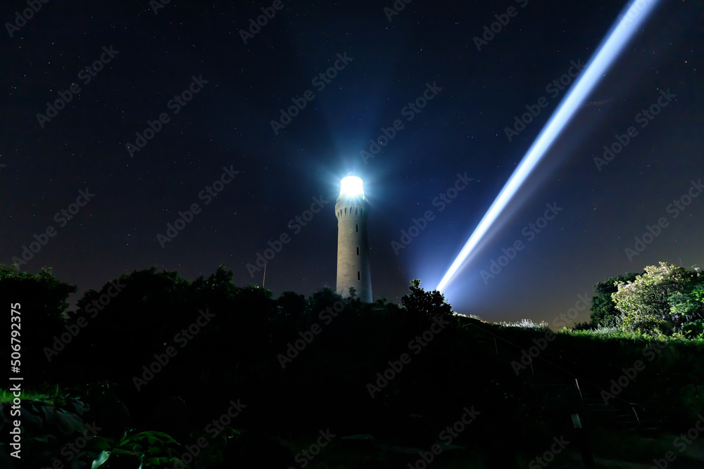 夜の角島灯台　山口県下関市　
Tsunoshima Lighthouse at night. Yamaguchi-ken Shimonoseki city.