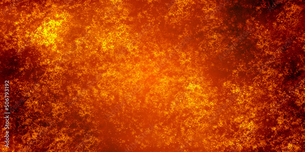 Grunge rusty dark orange brown metal steel stone background texture banner panorama. Empty orange concrete interior background banner grunge abstract  panorama, background.