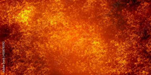 Grunge rusty dark orange brown metal steel stone background texture banner panorama. Empty orange concrete interior background banner grunge abstract  panorama  background.