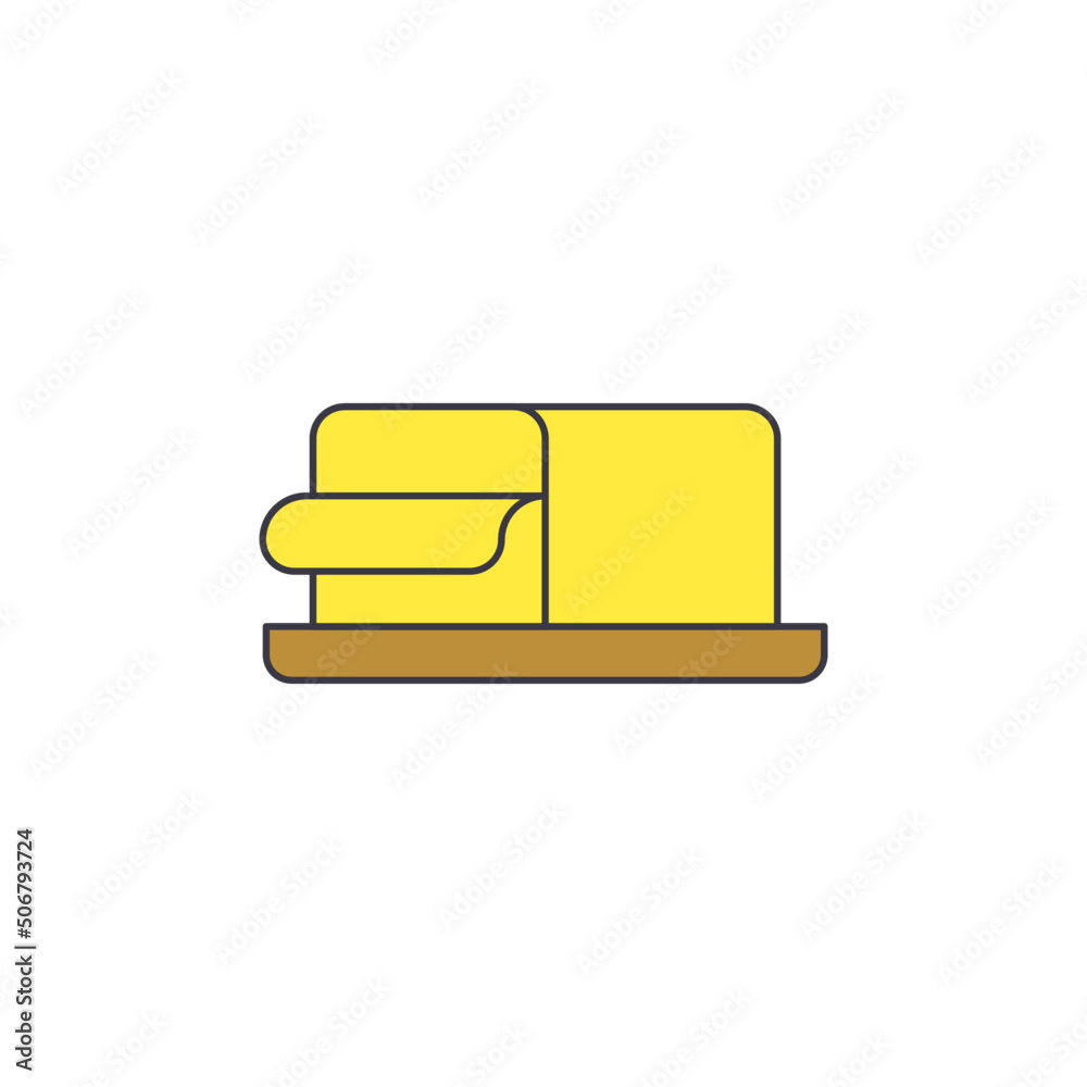 Butter icon in color, isolated on white background Butter icon in color, isolated on white background