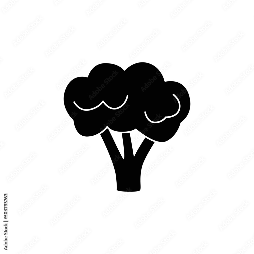 Cauliflower vegetable in black flat glyph, filled style isolated on white background Cauliflower vegetable in black flat glyph, filled style isolated on white background
