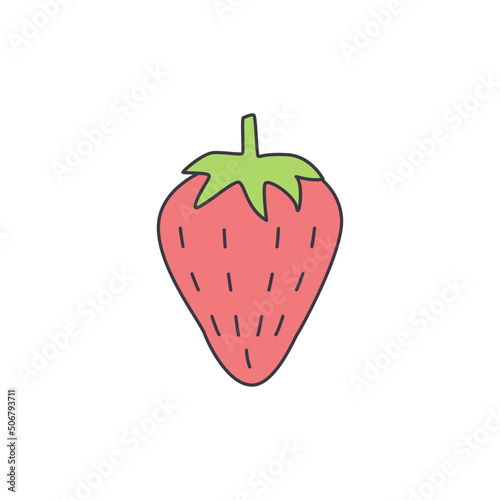 Strawberry icon in color, isolated on white background 