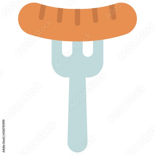 Grilled Sausage Fork Icon