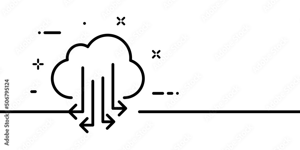 Cloud storage line icon. Internet, modern, volume, information, data, download, upload. Technology concept. One line style. Vector line icon for Business and Advertising Cloud storage line icon. Internet, modern, volume, information, data, download, upload. Technology concept. One line style. Vector line icon for Business and Advertising