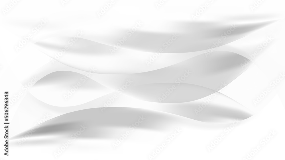 Obraz premium Abstract modern white grey background. Gray soft line wave. Luxury business backdrop. Geometric digital innovation wallpaper. Digital art screen. Minimalist design for flyer brochure, poster, card.
