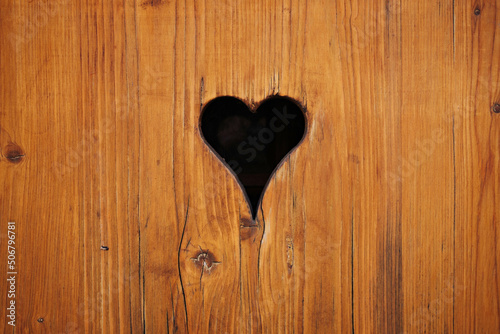 Heart shape in wood