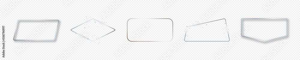 Silver glowing different geometric shape frame Silver glowing different geometric shape frame