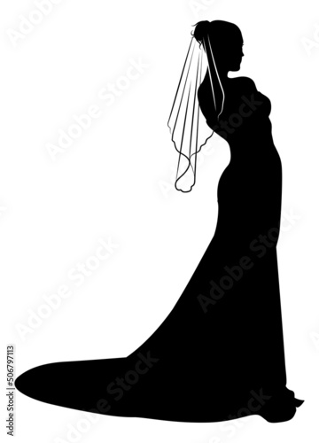 Bride Bridal Wedding Dress Silhouette Woman Design photo