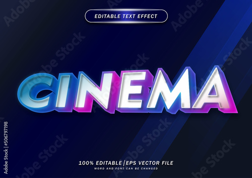 Colorful cinematic text style editable effect