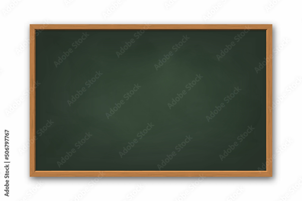 3d realistic blackboard with wooden frame
