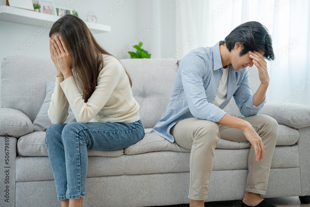 Divorce. Women and men feel frustrated, bored, stressed, upset, and irritable after a fight. The couple had family problems leading to a divorce. Love problems. Divorce. Women and men feel frustrated, bored, stressed, upset, and irritable after a fight. The couple had family problems leading to a divorce. Love problems.