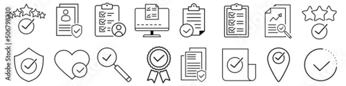 Checkmark icon vector set. confirm terms illustration sign collection. approve symbol. ok logo. approve mark.