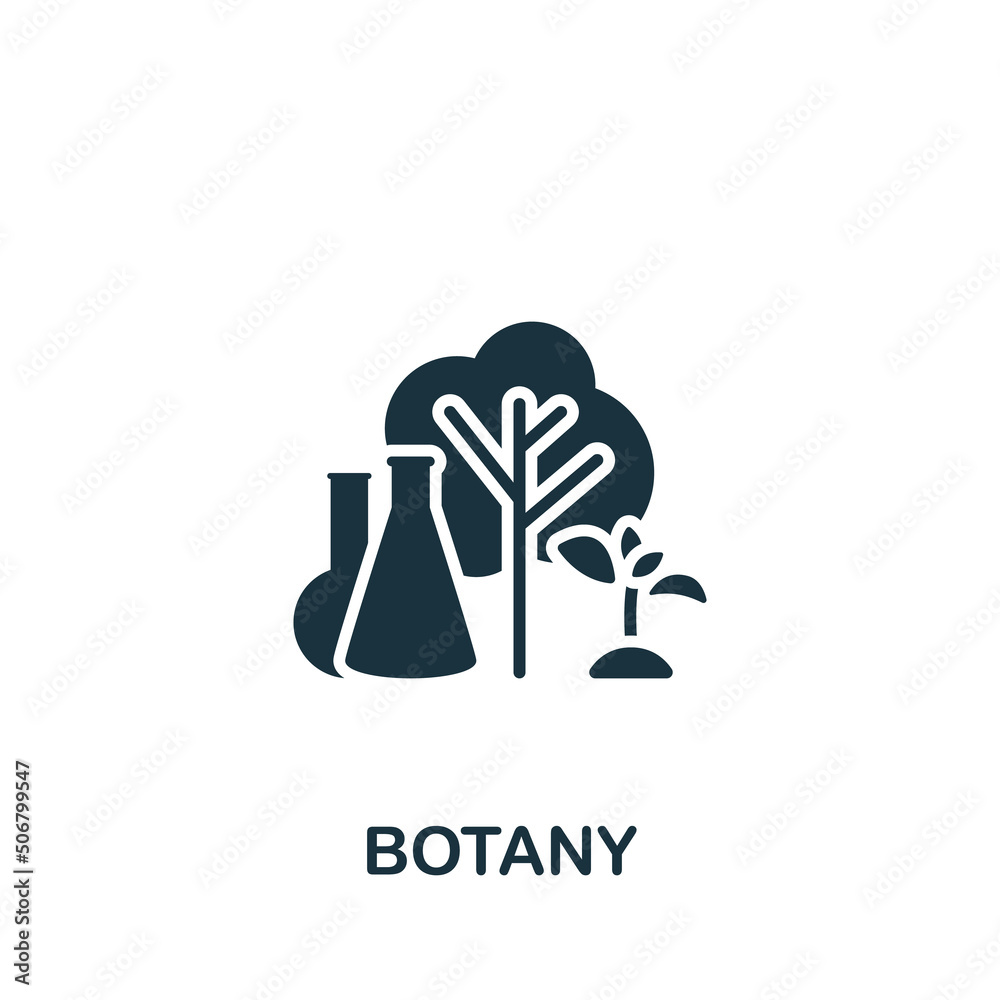 Botany icon. Monochrome simple Science icon for templates, web design and infographics