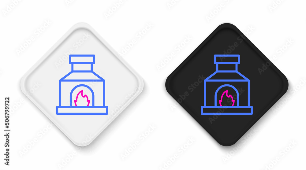 Line Blacksmith oven icon isolated on white background. Colorful outline concept. Vector Line Blacksmith oven icon isolated on white background. Colorful outline concept. Vector