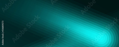 Abstract turquoise diagonal rounded lines on dark background. Glowing neon geometric shape transparent overlay. Modern gradient geometric elements. Vector illustration photo