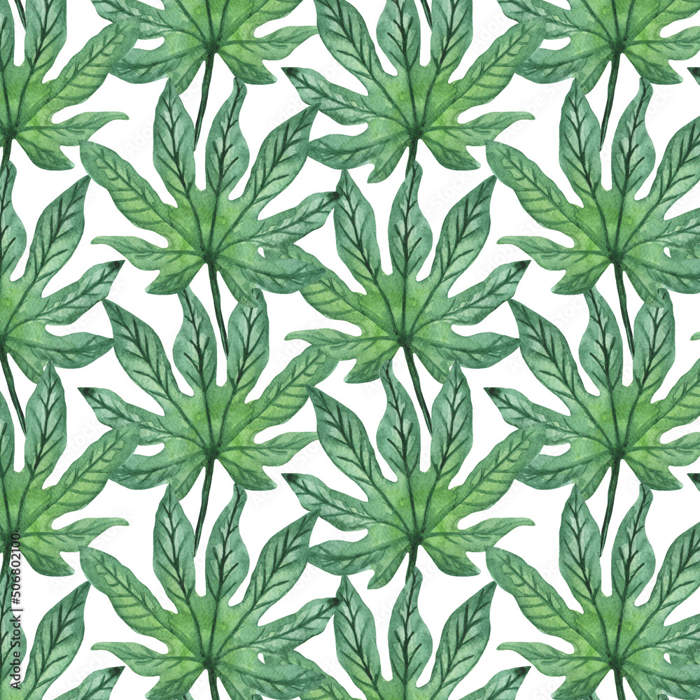 Tropical seamless pattern with palm leaves. Modern abstract design for paper, cover, fabric, interior decor and other users. Tropical seamless pattern with palm leaves. Modern abstract design for paper, cover, fabric, interior decor and other users.