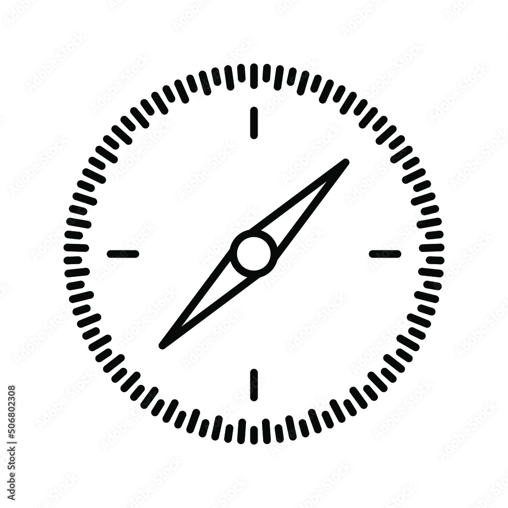 Compass icon in flat design. vector illustration Compass icon in flat design. vector illustration