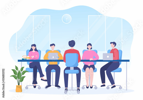 CEO or Chief Executive Officer Cartoon Illustration Businessman Work in Company as President Speech and Public Speaker in Flat Style Design
