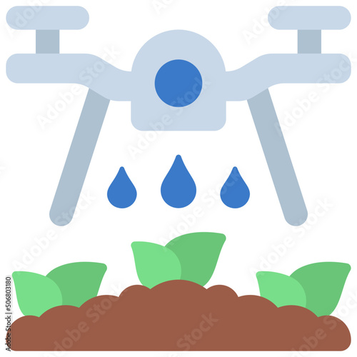 Drone Watering Plants Icon