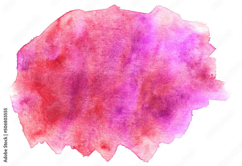 Fototapeta premium Abstract red blue watercolor splash texture isolated on white background. Bright red blue mix paint stain drops. Abstract illustration, banner, poster for text, decoration element