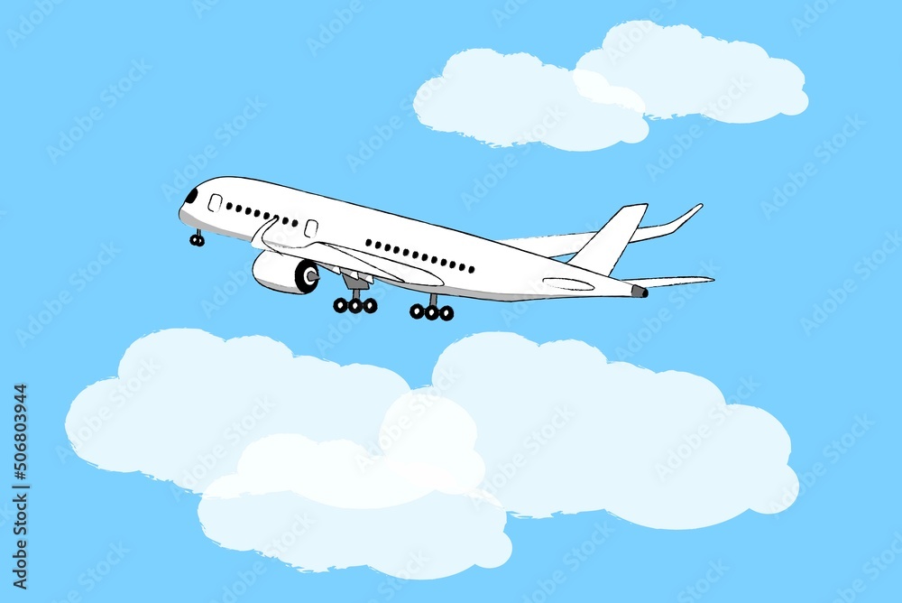 手書き風の飛行機のイラスト Stock Illustration Adobe Stock