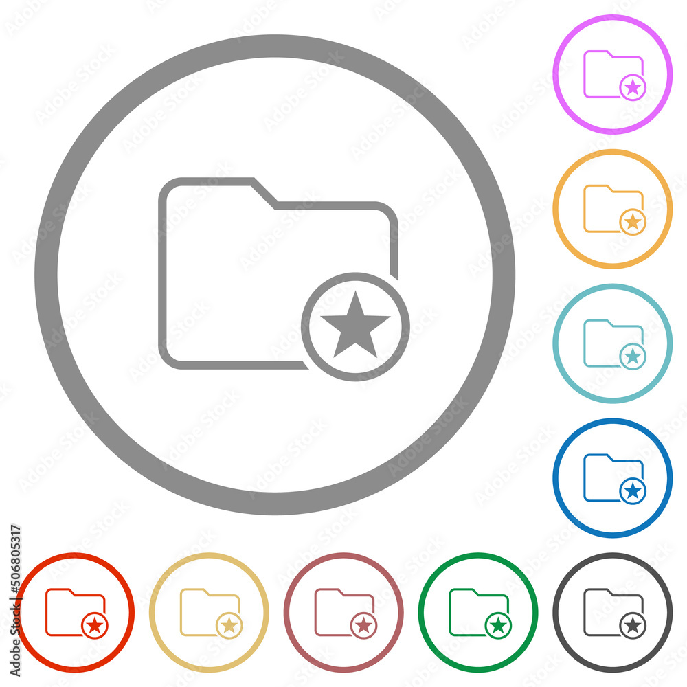 Mark directory outline flat icons with outlines Mark directory outline flat icons with outlines
