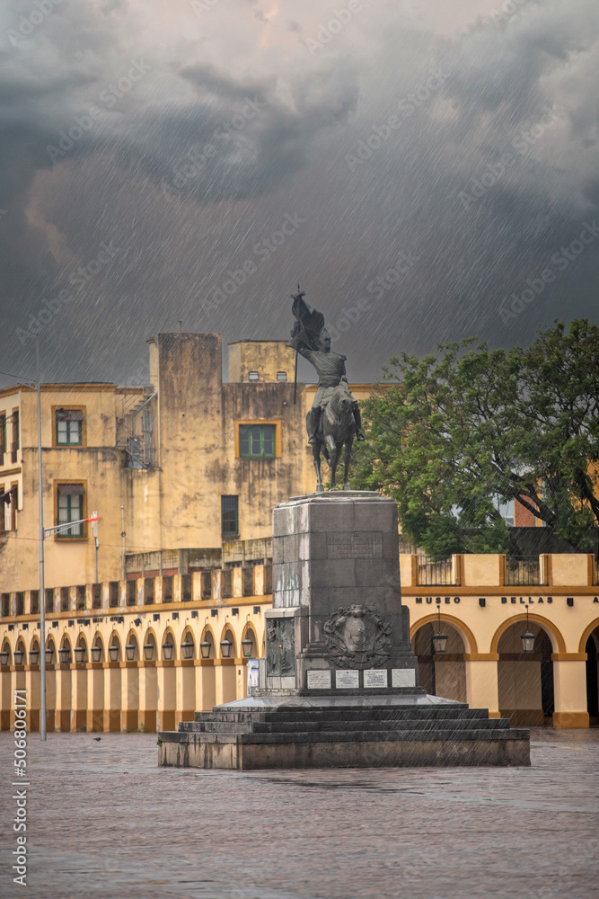 Monument in the rain